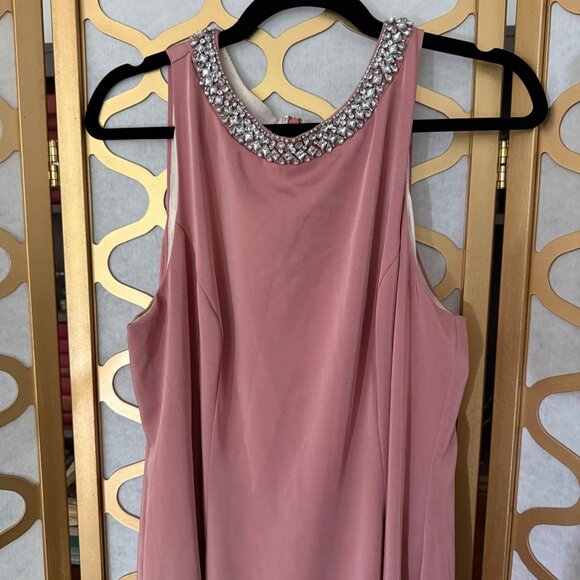 Ieena For Mac Duggal Embellished Neck Trumpet Rose Pink  Dress Gown Sz 12 - Picture 2 of 16